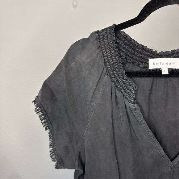 Bella Dahl Soraida Black Lyocel Gathered Waist Mini Dress - Picture 7 of 8